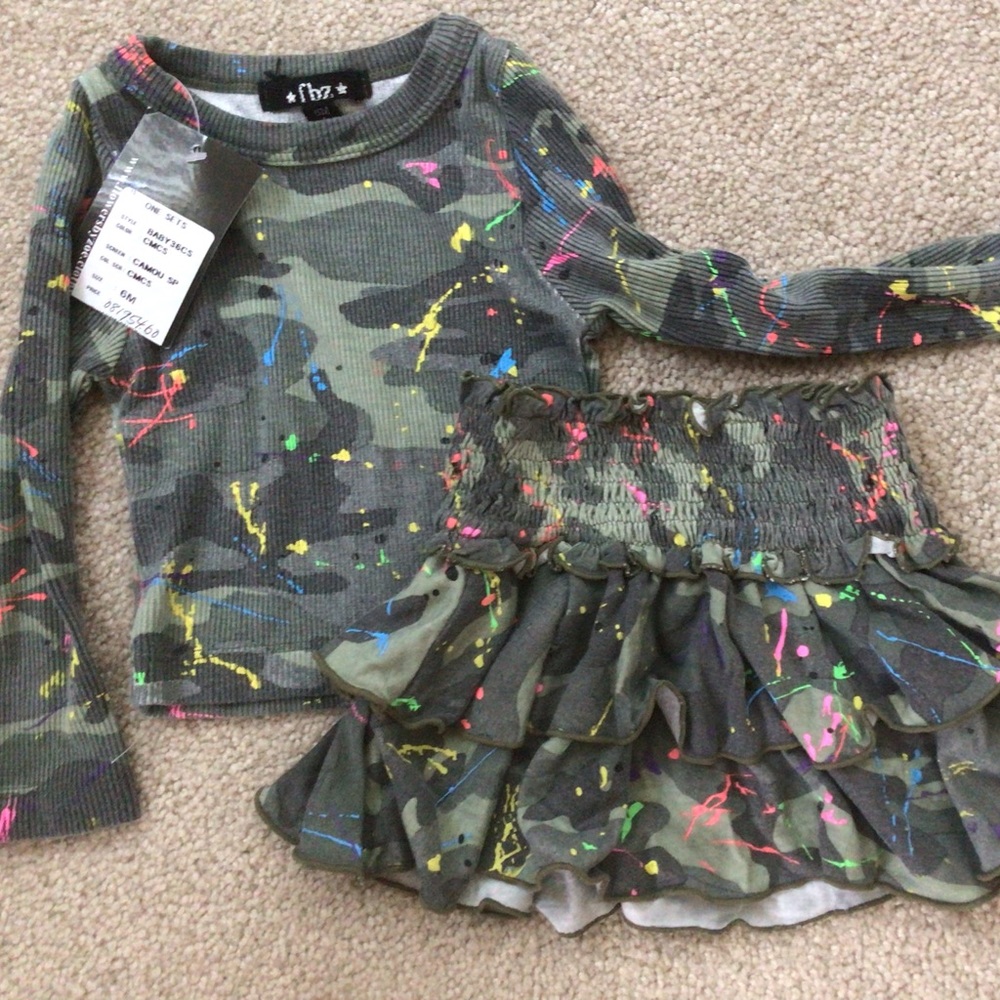 Flowers by Zoe Kids Camo Set with Neon Accents